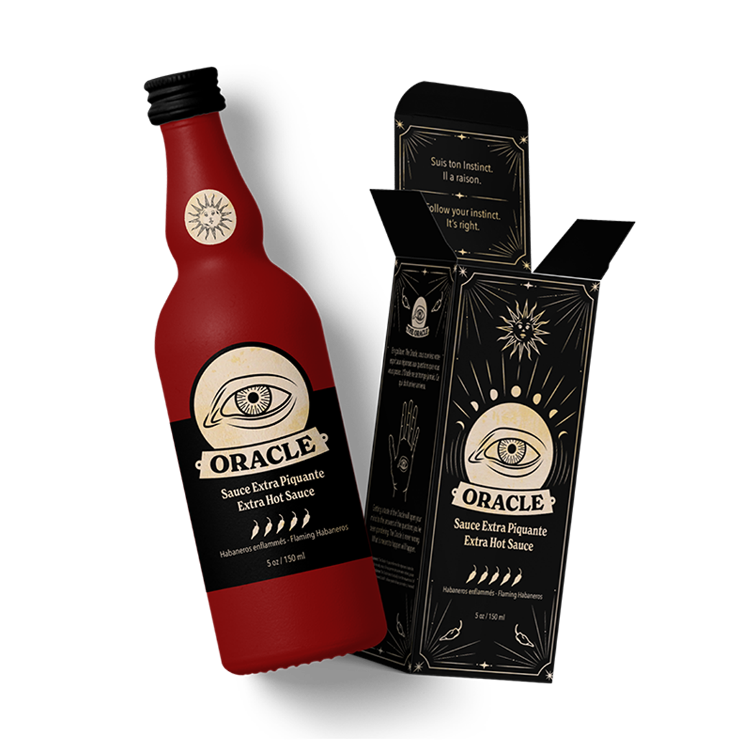 Emballage de sauce piquante Oracle par Charlotte Hilario
